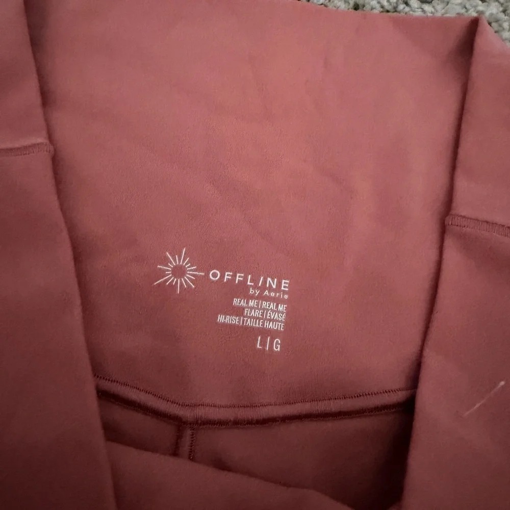 Aerie pink crossover flare leggings